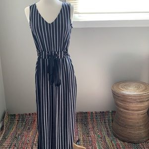Navy/White Stripped Maxi Dress